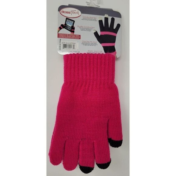 Boss Tech Women's Knit Warm Winter Gloves for Touchscreens, * One Size Fits Most - Picture 2 of 2